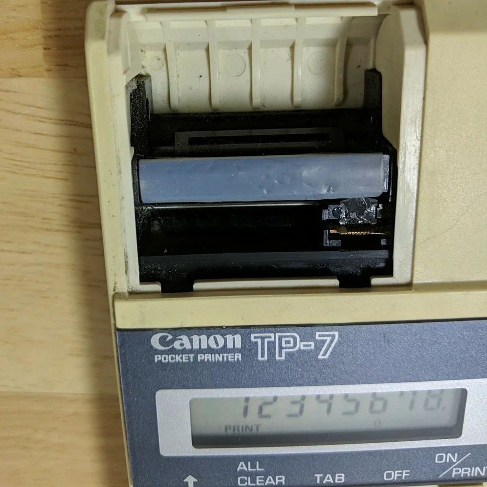 Vintage Canon TP-7 Pocket Printer Calculator Handheld 8-Digit LCD Made in Japan